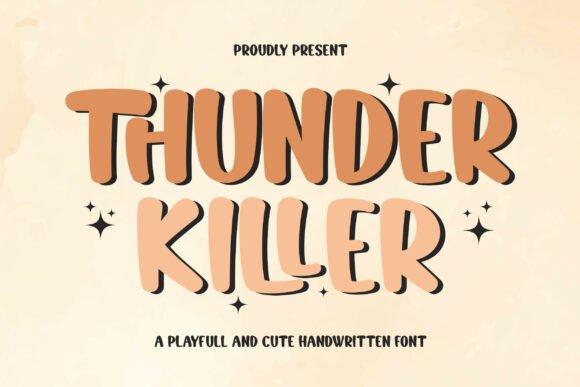 Thunder Killer: A Bold Handwritten Font for Playful Editorial Design